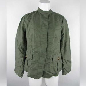 Talbots Military Green Linen Blazer Jacket